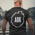 Adirondacks New York Adk Mountains High Peaks Men's T-shirt Back Print Gifts for Old Men
