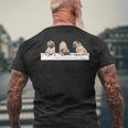 Adorable Beige Pug Puppies On Pink Mens Back Print T-shirt Gifts for Old Men