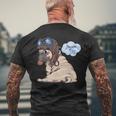 Adorable Beige Puppy Pug In Pilot He Mens Back Print T-shirt Gifts for Old Men