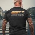 Alcova Heights Va Vintage Evergreen Sunset Eighties Retro Men's T-shirt Back Print Gifts for Old Men
