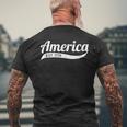 America Est 1776 4Th Of July Usa Patriotic American Gifts Mens Back Print T-shirt Gifts for Old Men