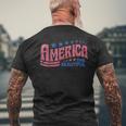 America The Beautiful Retro Vintage American 4Th Of July Mens Back Print T-shirt Gifts for Old Men