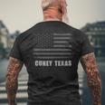 American Flag Cuney Texas Usa Patriotic Souvenir Men's T-shirt Back Print Gifts for Old Men