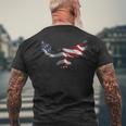 American Flag Eagle Usa 4Th Of July Patriotic Mens Back Print T-shirt Gifts for Old Men