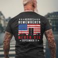 Basic American Flag Heroes Remember Day 911 Men's Back Print T-shirt Gifts for Old Men