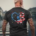 American Flag Patriotic Dog & Cat Paw Print 4Th Of July Men's Back Print T-shirt Gifts for Old Men