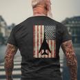 American Usa Flag B-1 Lancer Bomber Army Military Pilot Men's T-shirt Back Print Gifts for Old Men