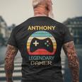 Anthony Name Personalized Legendary Gamer Men's T-shirt Back Print Gifts for Old Men