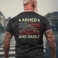 Armed And Dadly Deadly Father For Fathers Day 4 July Men's Back Print T-shirt Gifts for Old Men