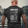 Armed And Dadly Deadly Father For Fathers Day Usa Men's Back Print T-shirt Gifts for Old Men