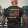 Armed And Dadly Dadly Fathers Day Men's Back Print T-shirt Gifts for Old Men