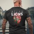 Atlas Lions Morocco Soccer Flag Football Men's Back Print T-shirt Gifts for Old Men
