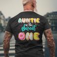 Auntie Of The Sweet One 1St Birthday Family Donut Birthday Mens Back Print T-shirt Gifts for Old Men
