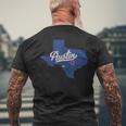 Austin Texas Tx Map Mens Back Print T-shirt Gifts for Old Men
