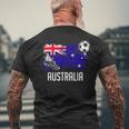 Australia Flag Jersey Australian Soccer Team Australian Men's T-shirt Back Print Gifts for Old Men