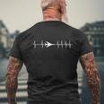 B-1 Lancer Bomber Ecg Heartbeat Airplane Men's T-shirt Back Print Gifts for Old Men
