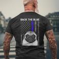 Back The Blue Thin Blue Line Us Flag Pug Do Mens Back Print T-shirt Gifts for Old Men