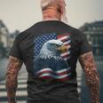 Bald Eagle Proud Patriotic American Us Flag 4Th Of July Men's Back Print T-shirt Gifts for Old Men