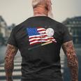 Baseball American Flag Baseball Usa Mens Back Print T-shirt Gifts for Old Men