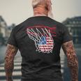 Basketball 4Th Of July American Flag Patriotic Men Boys Usa Mens Back Print T-shirt Gifts for Old Men