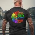Be Careful Who You Hate It Be Someone You Love Lgbt Pride Mens Back Print T-shirt Gifts for Old Men