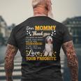 Bearded Collie Dear Mommy Thank You For Being My Mommy Mens Back Print T-shirt Gifts for Old Men