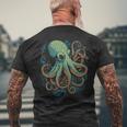 Beautiful Octopus Ocean Animal Lover Artistic Graphic Mens Back Print T-shirt Gifts for Old Men