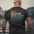 Beer Best Bearded Beer Lovin Shetland Sheepdog Dad Fathers Day Mens Back Print T-shirt Gifts for Old Men