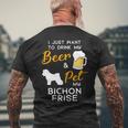Beer Bichon Frise Dog Beer Lover Owner Christmas Birthday Gift Mens Back Print T-shirt Gifts for Old Men