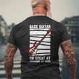 Beer Funny Bass Guitar Player Graphic Design And Beer Guitarist Mens Back Print T-shirt Gifts for Old Men