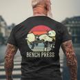 Bench Press Vintage Gym Power Fitness Training Plan Chest Mens Back Print T-shirt Gifts for Old Men