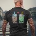Bes-Teas - Besties Best Friends Bubble Tea Boba CuteMens Back Print T-shirt Gifts for Old Men