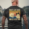 Best Cat Dad Ever Vintage Cat Daddy Father Day Men's Back Print T-shirt Gifts for Old Men