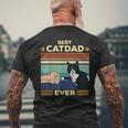 Best Cat Dad Ever Vintage Retro Cat Men Fathers Day Men's Back Print T-shirt Gifts for Old Men