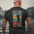 Best Dad By Par Golf Player Retro Golfing Sports Golfer Men's Back Print T-shirt Gifts for Old Men
