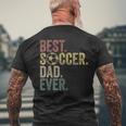 Best Soccer Dad Ever Daddy Fathers Day Vintage Womens Gift Mens Back Print T-shirt Gifts for Old Men