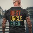 Best Uncle Ever Fathers Day Present Papa Daddy Grandpa Men's Back Print T-shirt Gifts for Old Men