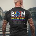 Biden Harris 2024 Rainbow Flag Gay Pride Lgbt Democrat Pride Month Funny Designs Funny Gifts Mens Back Print T-shirt Gifts for Old Men