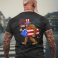 Bigfoot American Flag Funny 4Th Of July Sasquatch Believe Mens Back Print T-shirt Gifts for Old Men