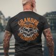 Biker Grandpa Man Myth Legend Fathers Day Grunge Motorcycle Men's Back Print T-shirt Gifts for Old Men
