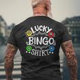 Bingo Lucky Bingo Mens Back Print T-shirt Gifts for Old Men