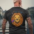 Bisexual Flag Lion Lgbt Pride Month Bi Pride Stuff Animal Mens Back Print T-shirt Gifts for Old Men