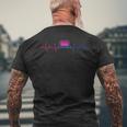 Bisexual Heartbeat - Bi Pride Bisexual Gift Bisexuality Gift Mens Back Print T-shirt Gifts for Old Men