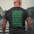 Bitcoin In Binary Code Computer Programming Men's T-shirt Back Print Gifts for Old Men