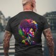 Black Queens Colorful Afro Mens Back Print T-shirt Gifts for Old Men