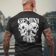 Blackcraft Zodiac Signs Gemini Skull Magical Witch Earth Mens Back Print T-shirt Gifts for Old Men