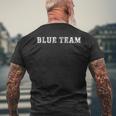 Blue Team Let The Games Begin Field Trip Day Men's Back Print T-shirt Gifts for Old Men