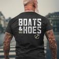 Boats & Hoes Boating Lover Sailor Mens Back Print T-shirt Gifts for Old Men