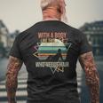 With A Body Like This Who Needs Hair Retro Bald Dad For Women Men's Back Print T-shirt Gifts for Old Men