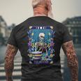 Book Lover Tarot Card The Reader Mystic Funny Skeleton Tarot Funny Gifts Mens Back Print T-shirt Gifts for Old Men